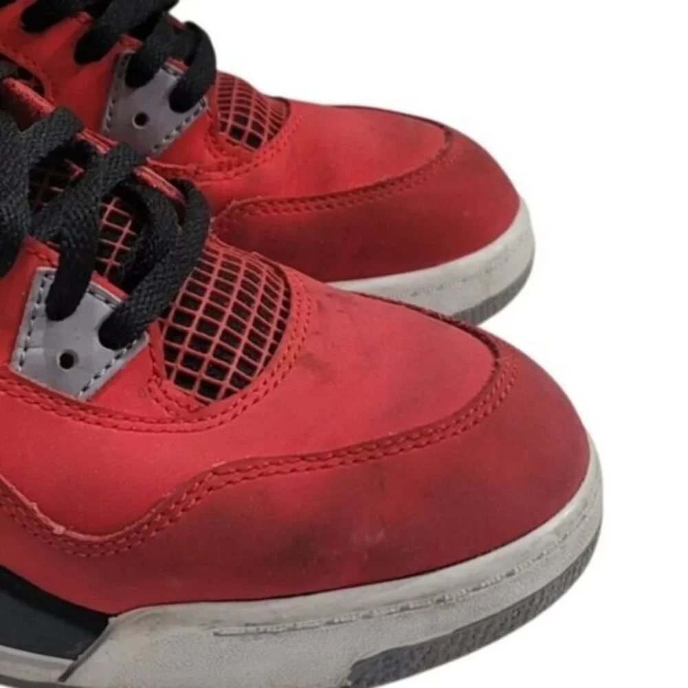 Kids Nike Jordan 4 Retro Toro Bravo High Top Sneakers 3Y Red Black